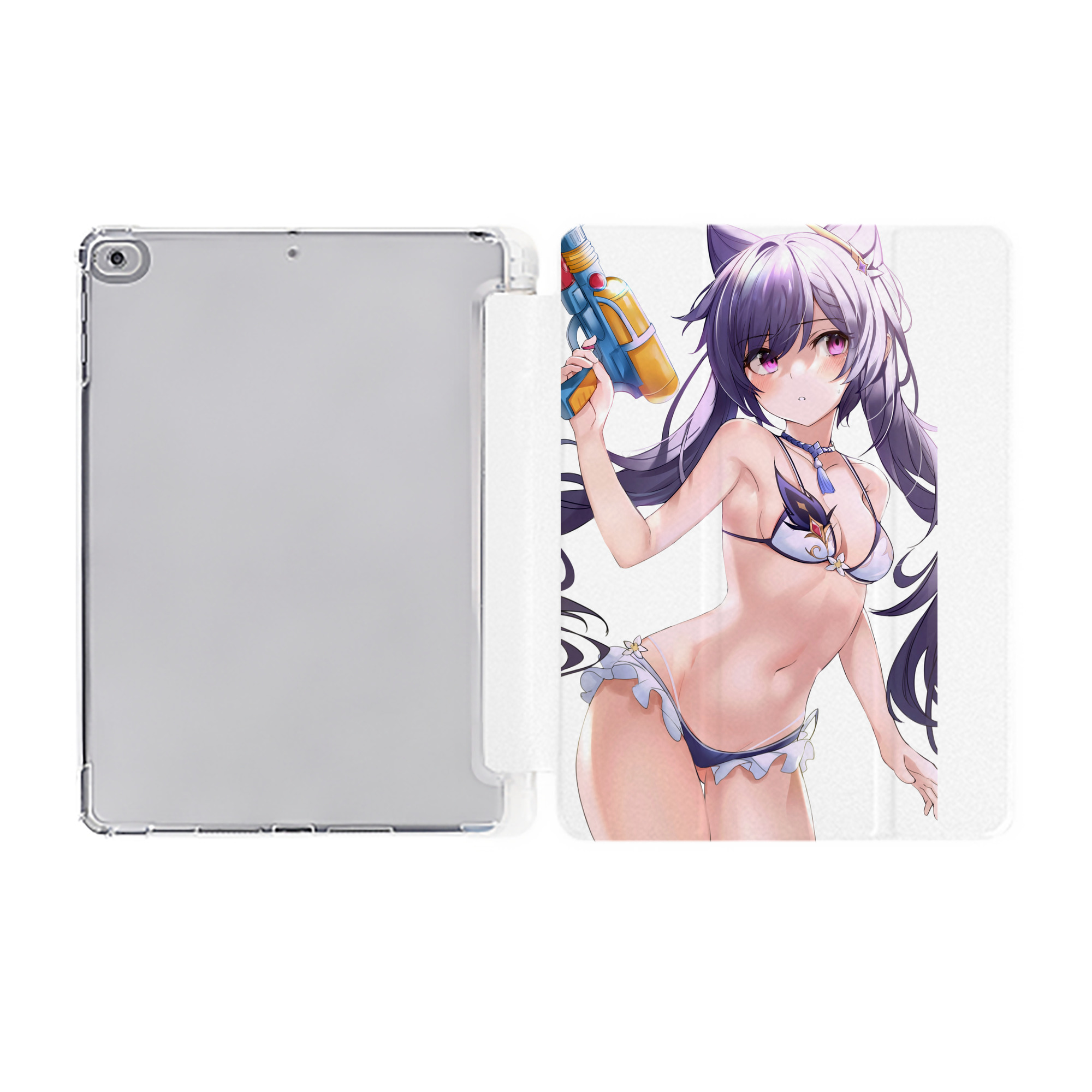 げんし神 刻晴 こくせい genshin Kokusei IPad ケース ペン収納付き 三つ折りスタンド PUレザー×シリコン 対応機種9.5/10.5/10.9インチ